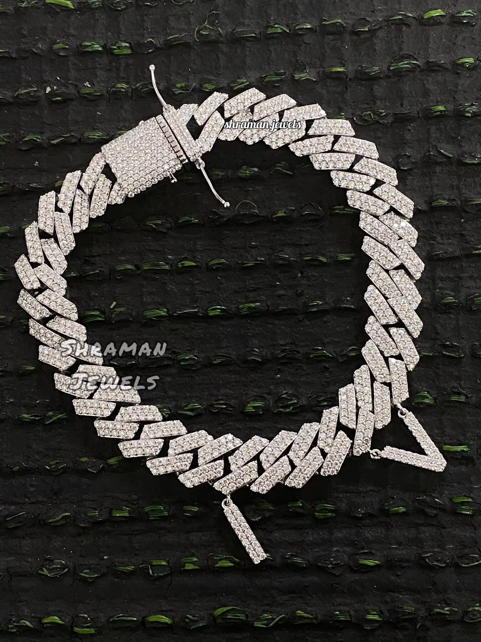 12mm White Gold Cuban Link Anklet with VVS Iced Out Moissanite 925 Silver Perfect Christmas Gift for Women