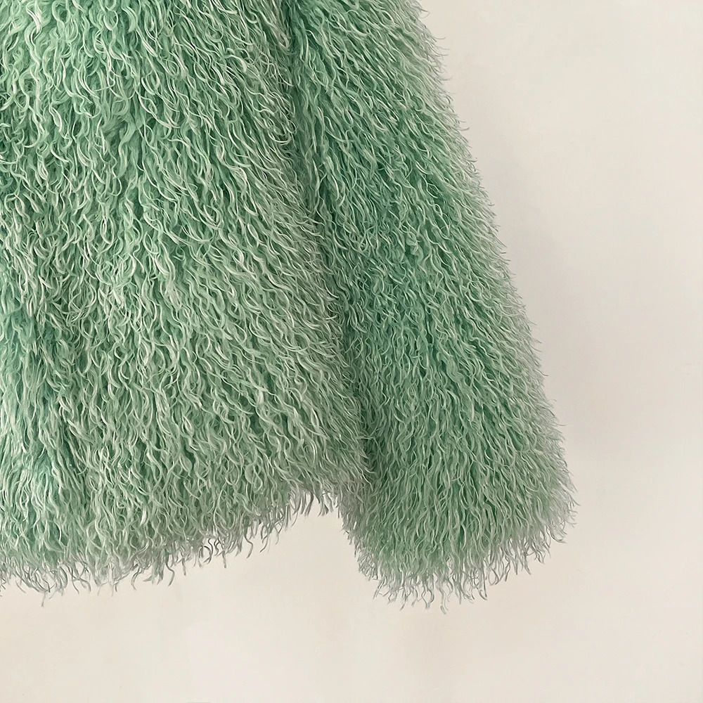 Fur Coat Ecofriendly Female Mongolian Sheep Fluffy Jacket Women Winter Artificial Thick Warm Outerwear Lady 251110
