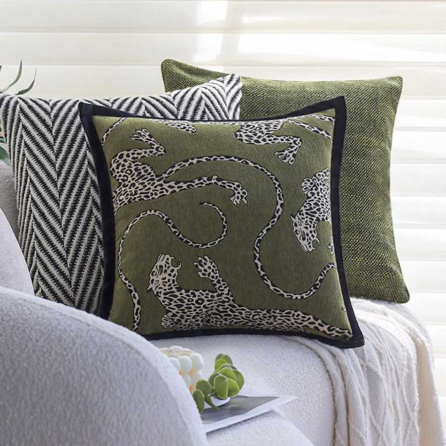 Soft Chenille Throw Pillow Cover 45x45 Jacquard Cushion Case for Sofa Bed Decor Modern Home Living Room Decorative Pillowcase Y251110