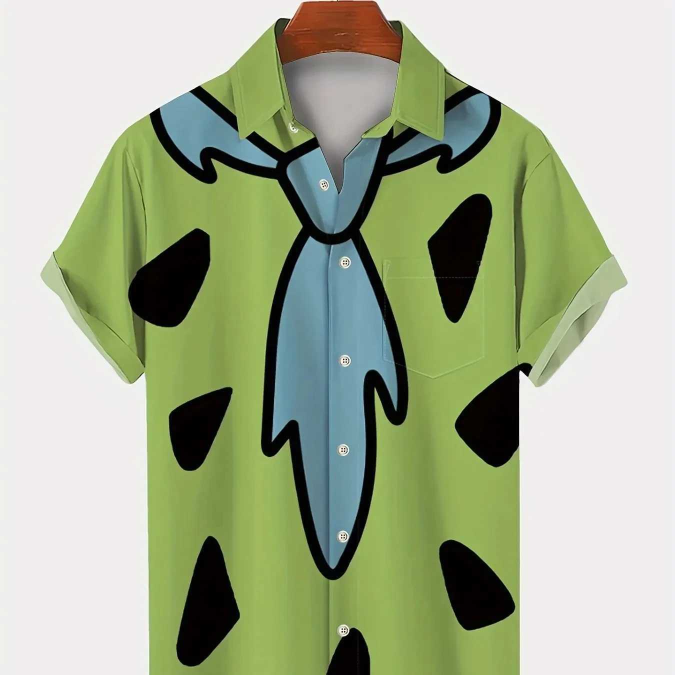 Tie Geometry Mens Shirt Fashion Hawaiian Shirt Clothing Button Summer Street Mens Wear X250410