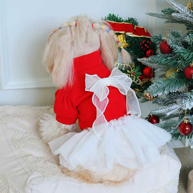 Christmas Dog Dresses Winter Dog Clothing Skirt Cat Pet Clothing Cosplay Christmas Checker Clothes for Small Dogs J251110