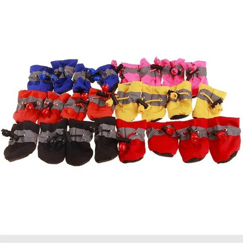 4-piece/set waterproof pet dog shoes Chihuahua anti slip rain boots suitable for small cats dogs puppies and pet boots T2504010