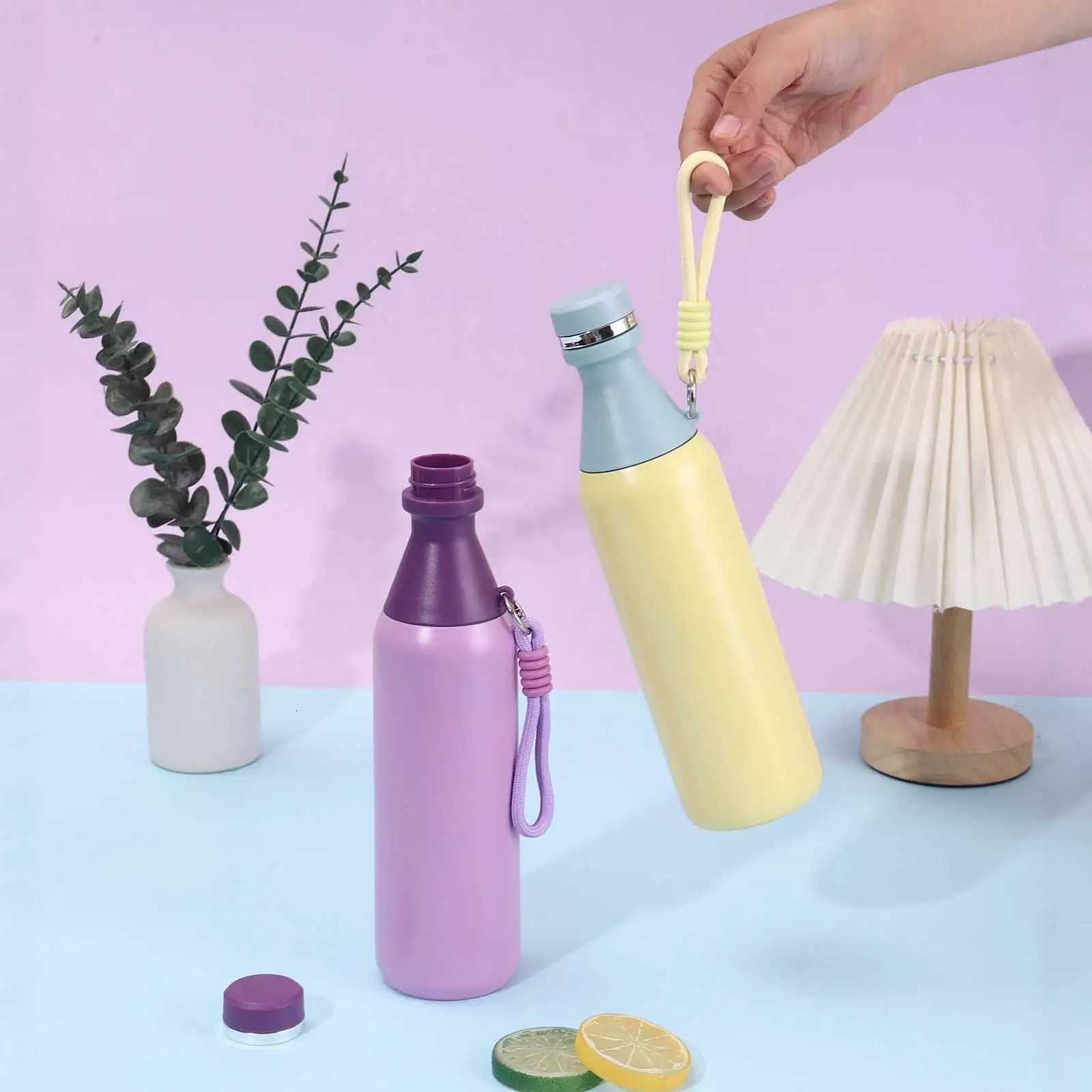 Fashionable cup Stainless Steel Water Bottle 500ml Screw Lid Vacuum Insated Sports Flask Leak Proof Small for School Travel Y251110