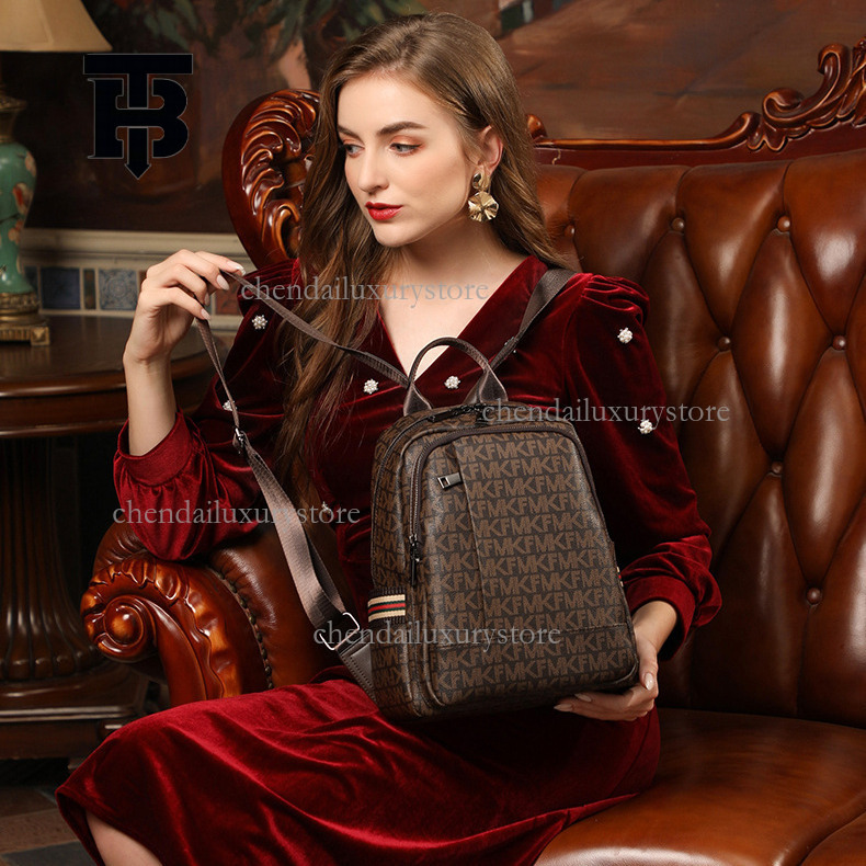 TB BHULAMTE Womens Backpack - Large Capacity Travel Shopping Bag with Letter Print for Students and Leisure Z260202