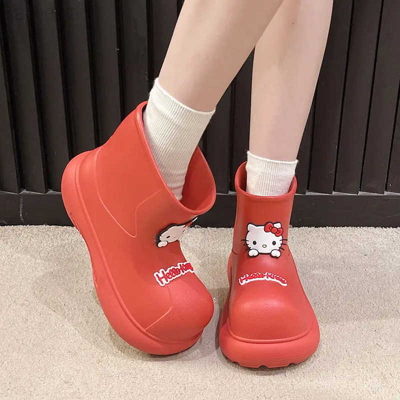 Sanrio Kawaii Hello Kitty Student Cartoon Cute Comfortable Rain Boots Waterproof Non Slip Boots Birthday Gift for Kids H251110