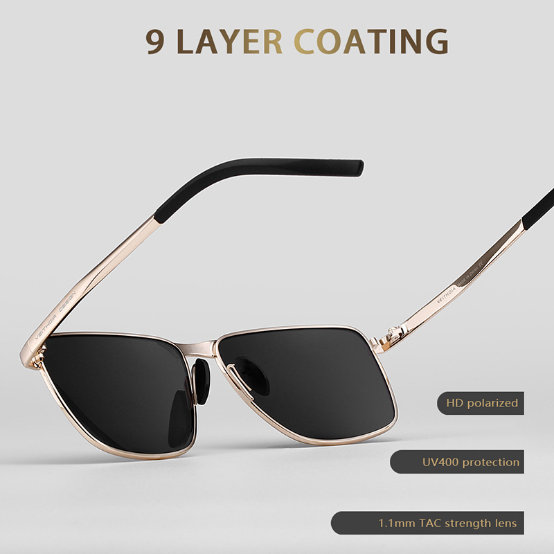 Laser polarized anti UV sunglasses for men, square color changing cross-border sunglasses