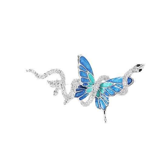 Cool Ins Style Butterfly and Snake High-end Niche Original Design Personality Trend Clothing Suit Brooch