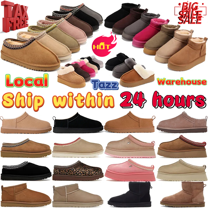 Men Women Designer Australia boots Tazz Chestnut snow Winter Sheepskin slides Slippers Tasman Platform Fur Boot Classic Ultra Mini Suede Wool Ankle womens Booties