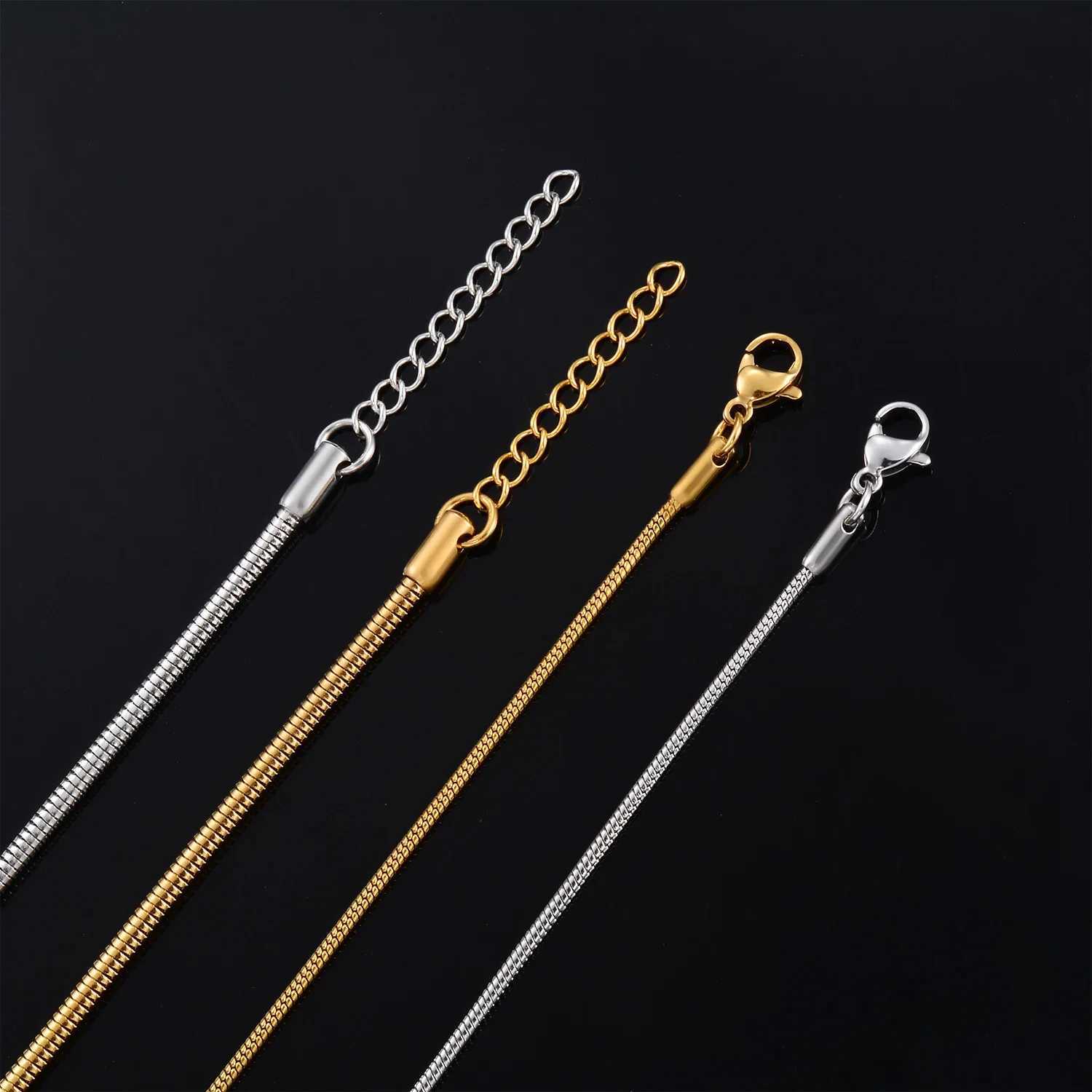 316L Stainless Steel Cool Bracelet Round Snake Link Charms Jewelry Makings For Men and Women Width 1/15/24MMT251110