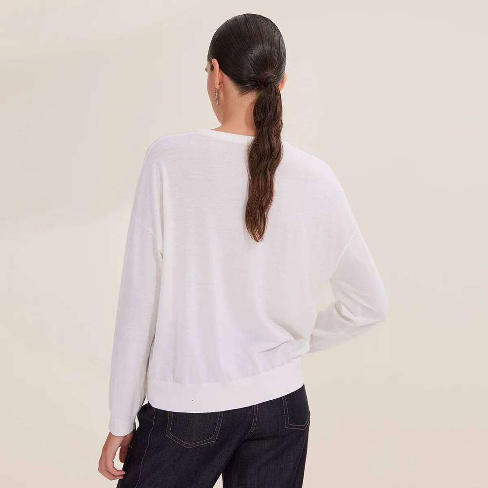 Bd3521231 Womens Fall Knitwear 100% Merino Wool Crew Neck Sweater Oversized For Casual Outfits & Weekend Wear | Lightweigh