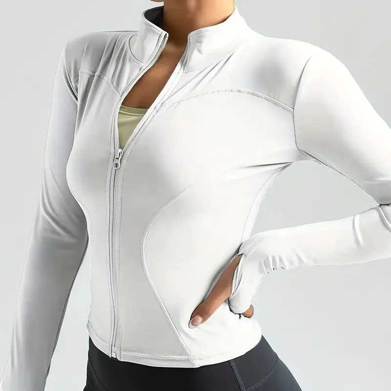 Yoga jacket short sleeved sports jacket womens fitness clothing weight loss body sculpture zipper yoga jacket outdoor sports long sleevedXJ250410