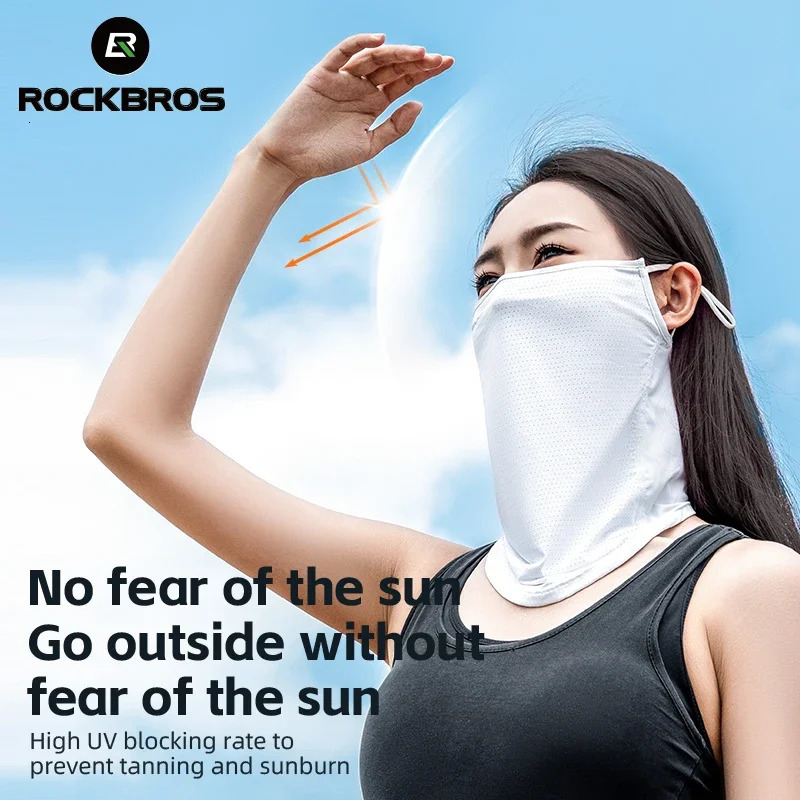 ROCKBROS Summer Silk facial mask Anti UV Fast Drying Facial Mask Sunscreen Bandage Breathable Neck Protection Ear Wrap 250408