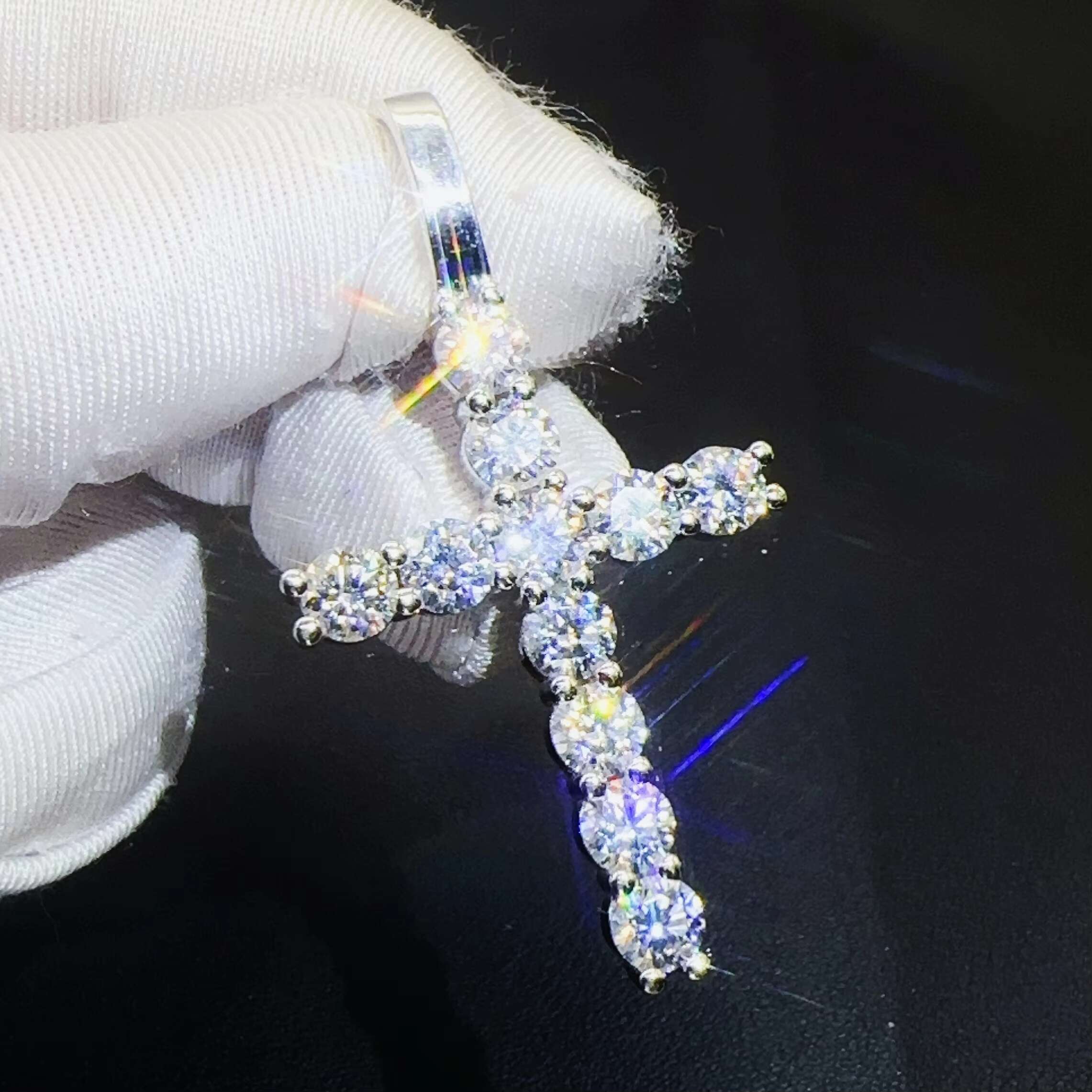 2023 Hot Sale Hip Hop Jewelry VVS Diamond Chain Men Women Necklace Pass Tester Iced Out Custom Cross Pendant