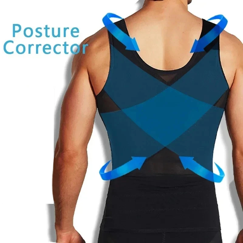 Mens Body Shaper Waist Trainer Slimming Vest Corset Tank Tops Undershirt Abdomen Slimming Shapewear Fat Burn Fitness Suits 250409