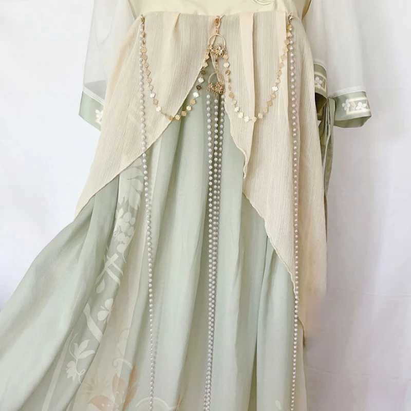 Classic retro Hanfu belt detachable alloy belly waist chain gold and silver long edge waist chain Hanfu accessories X250410