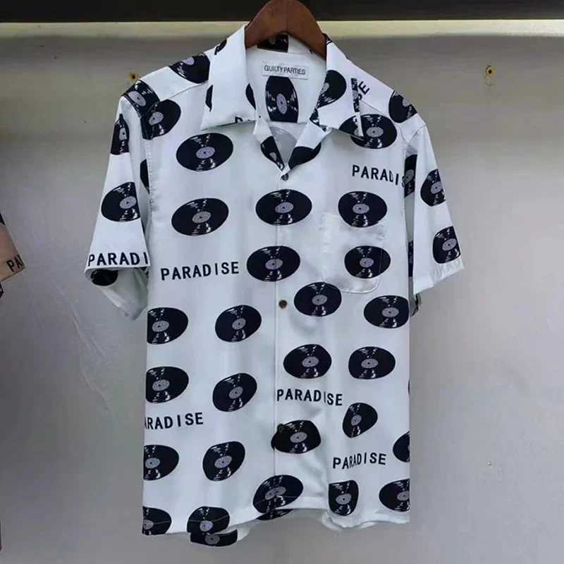 2014SS WACKO MAR Hawaiian Beach Loose Shirt Mens Best Quality Casual Breathable Open Collar T-shirt X250410