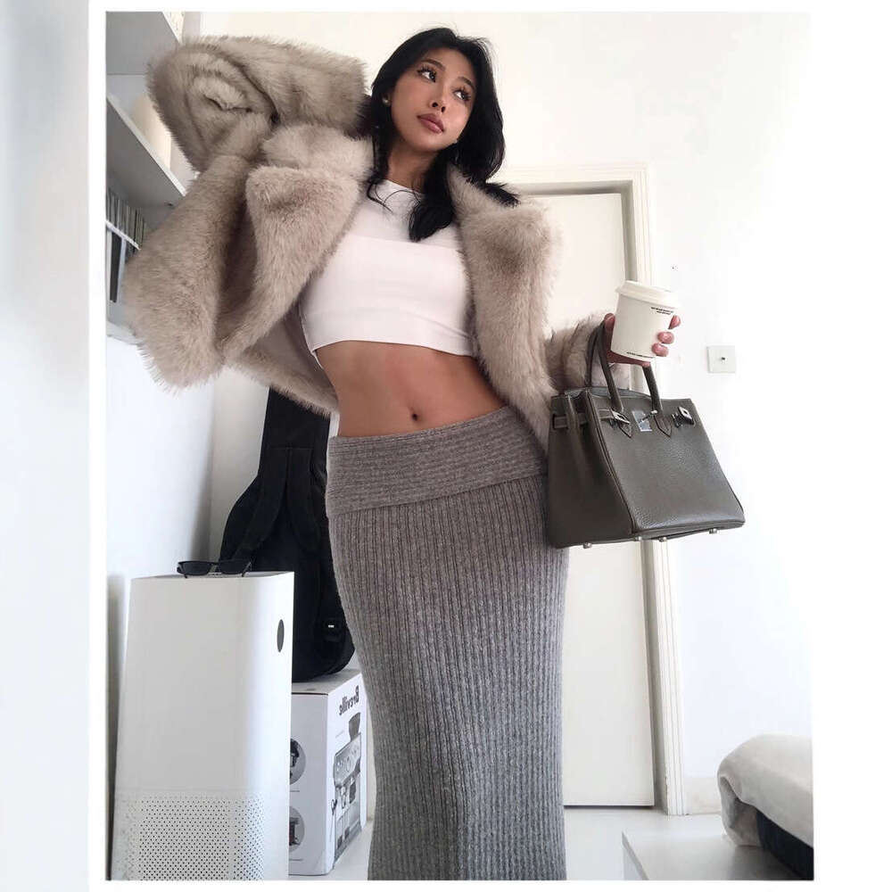 Cross-Border European and American Style Lapel Short Faux Fox Coat Simple Fashion Women's Clothing Eco-Friendly Fur