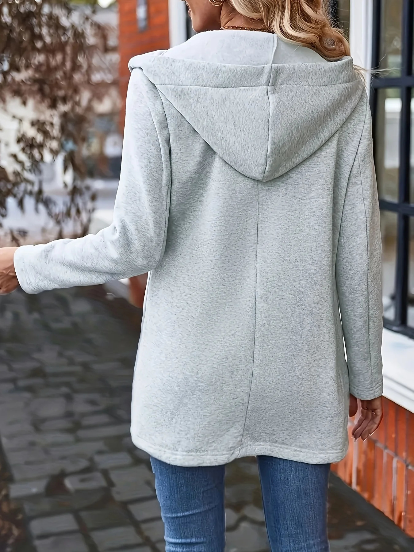 Womens Oversized Woven Hooded Casual Jacket Loose Fit Comfortable Outerwear for All Seasons 251110