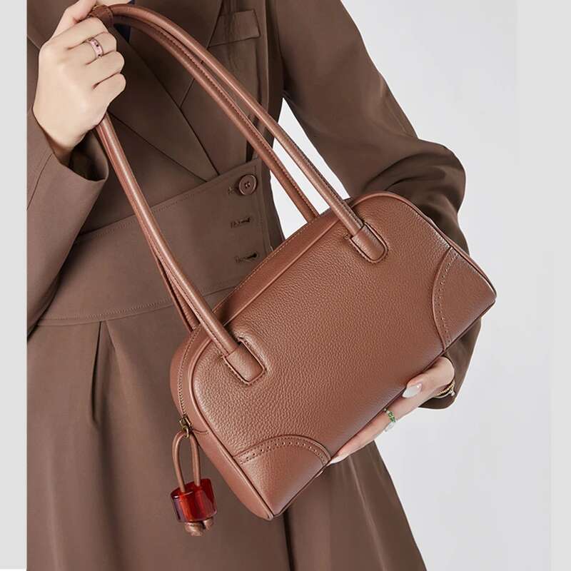 Hifashion Vintage Genuine Leather Underarm Shoulder Bags For Women 2025 Trend Designer Long Handle Bowg Tote Ladies Handbags