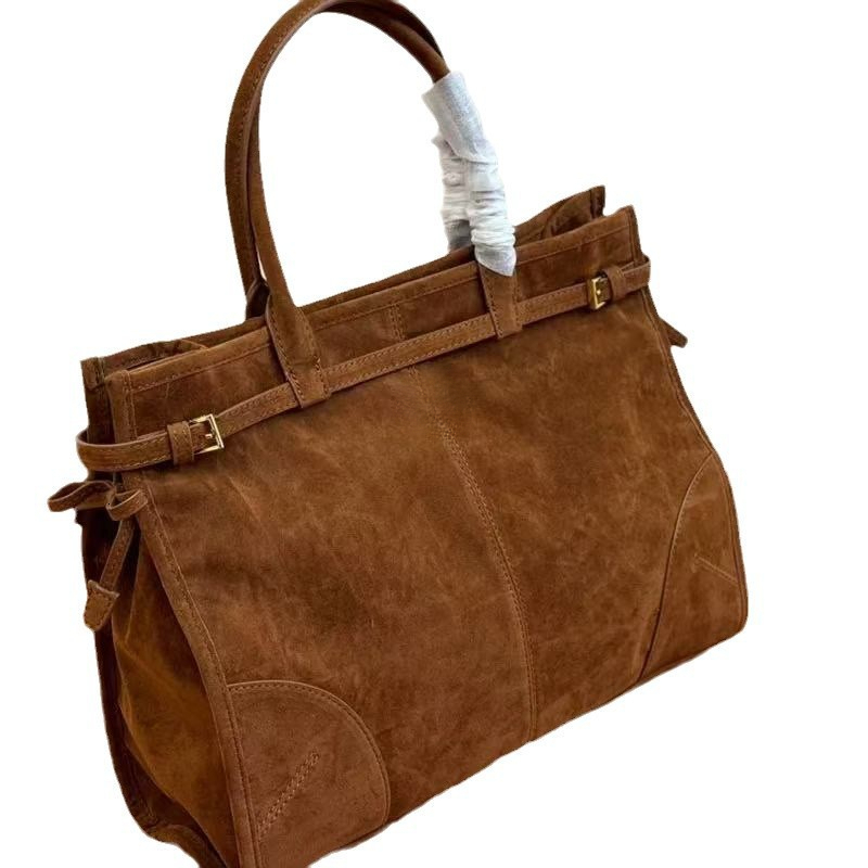 New High Quality Suede Underarm Bag Suede Velvet Retro European and American Style Women's Luxury Bag Trendy Designer Bag