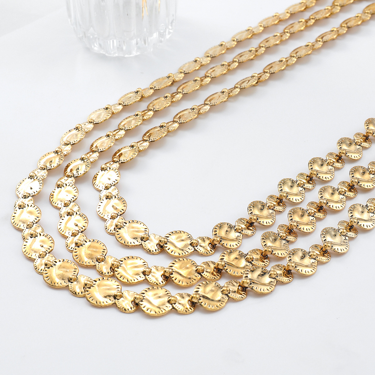 Fashionable Multi Layer Hip Hop Punk Style Necklace Geometric Coin Bohemian Style Necklace Daily Trendy Outfit Boutique Accessories