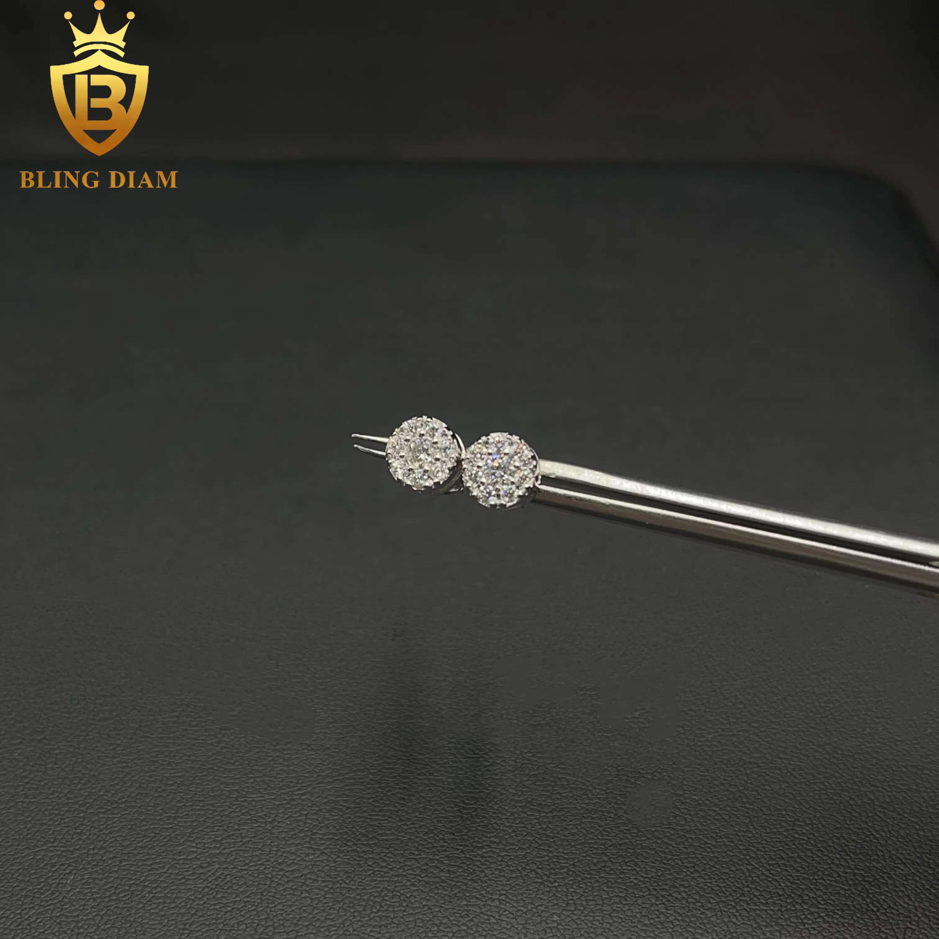 6.8mm Fashion Jewelry Stud 925 Silver Screw Back VVS Moissanite Iced Out Diamond Earrings Women Men