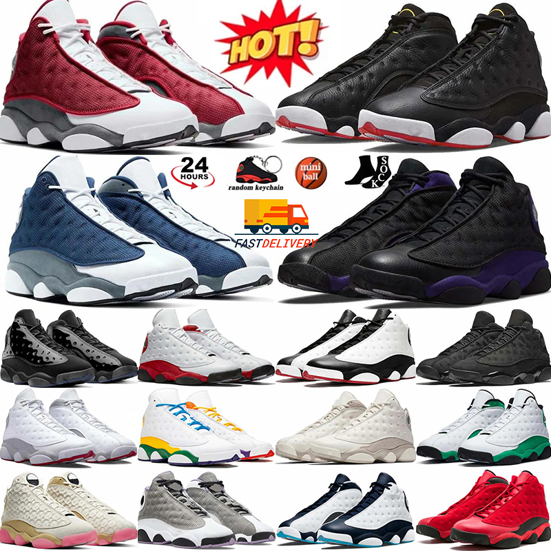 13 Basketball Shoes For Men 3s Trainers Grey Blue Grey Red Black Cat Flint Playoffs Wheat Court Purple Hyper Royal Obsidian Breed j13 Sports Sneakers Local warehouse