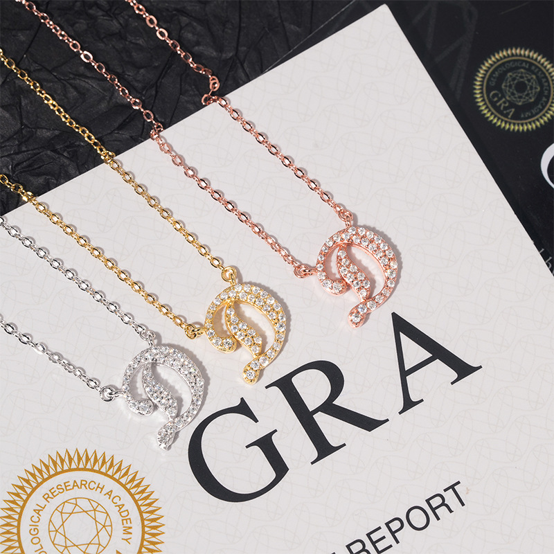 2025 New Personalized Letter Pendant 925 Silver D Moissanite Full Set Necklace Accessories Mens and Womens Pendants