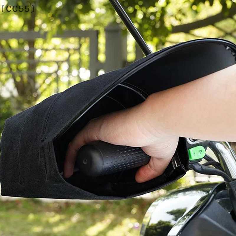 CC55Motorcycle Handlebar Muffs Airy Oxford Waterproof Sun Protection Gloves With Reflective Strip Design Motorcycle Gloves S25118