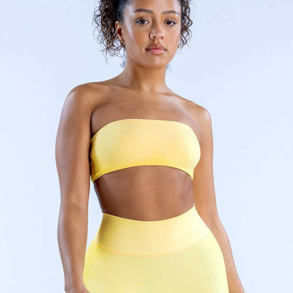 Ignite Bandeau Impact Sports Bra Womens Seamless Yoga Bra Mid Support Pad Gym Crop Top Stretching Fitness Back Cross Exercise TopXJ250410