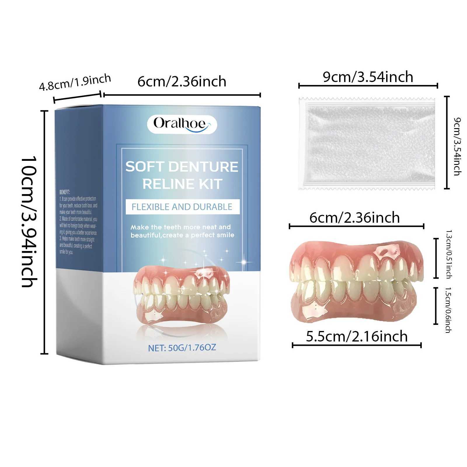 Oralhoe 1 set of soft tooth reconstruction kit silicone denture support single board solid glue filling dental care kit for tooth gaps M250410