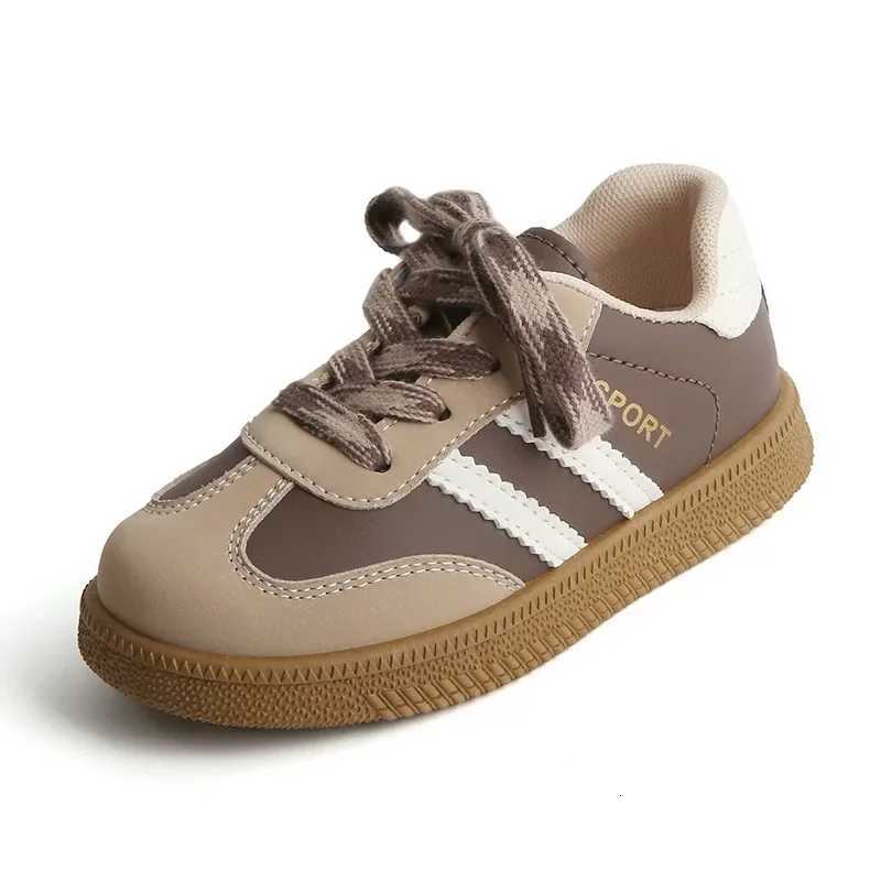 Sewing Thread Color Blocked Childrens Casual Shoes Outdoor New Fashion Kids Non Slip Soft Thick Sole Shoes Round Toe Lace UpT251110