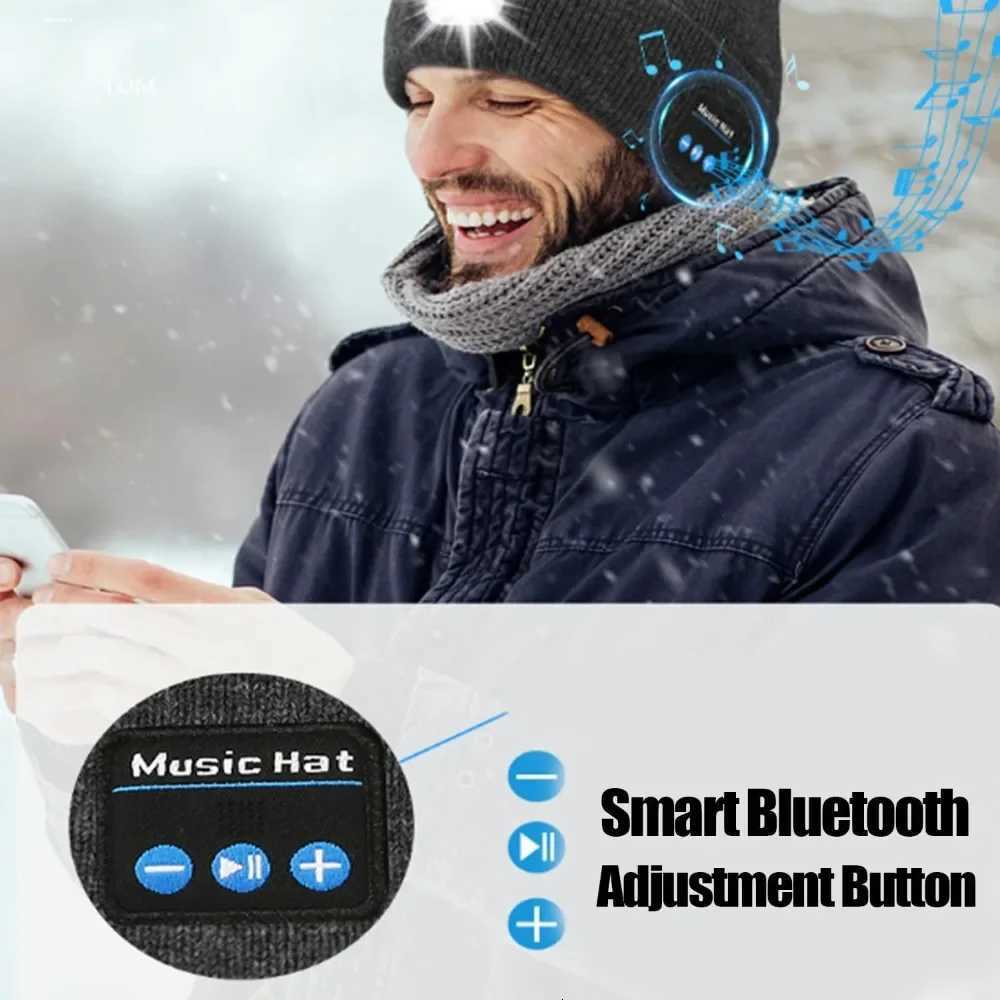 3-in-1 Function Bluetooth Beanie Bluetooth Beanie with Light Unisex 6 LED USB Rechargeable with Cordless Headphones beanieXJ251110