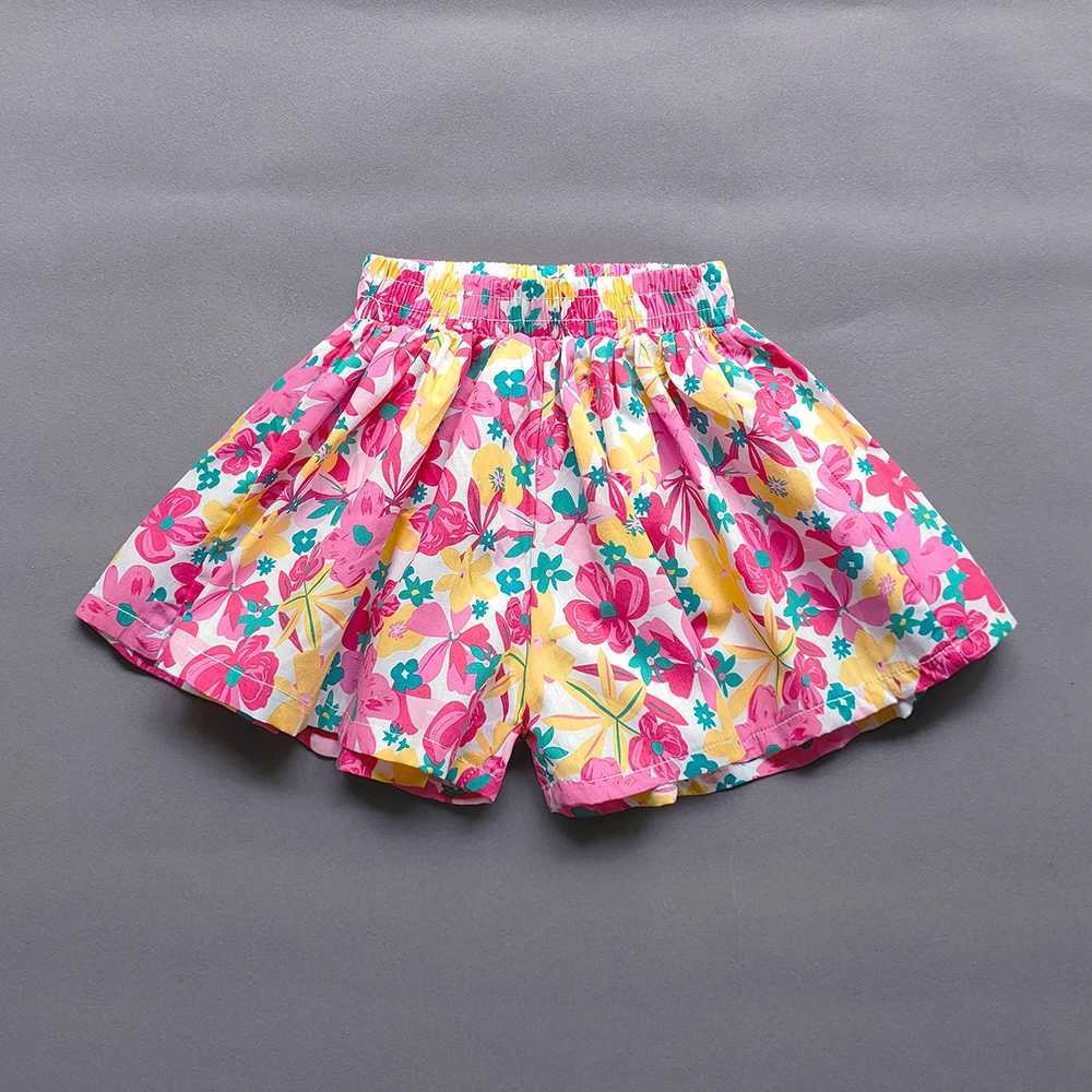 Sweet Girls Flower Culottes Summer Baby Girls Fashion Childrens Flower Wide Leg Hot Pants Childrens Mini Shorts Z250410