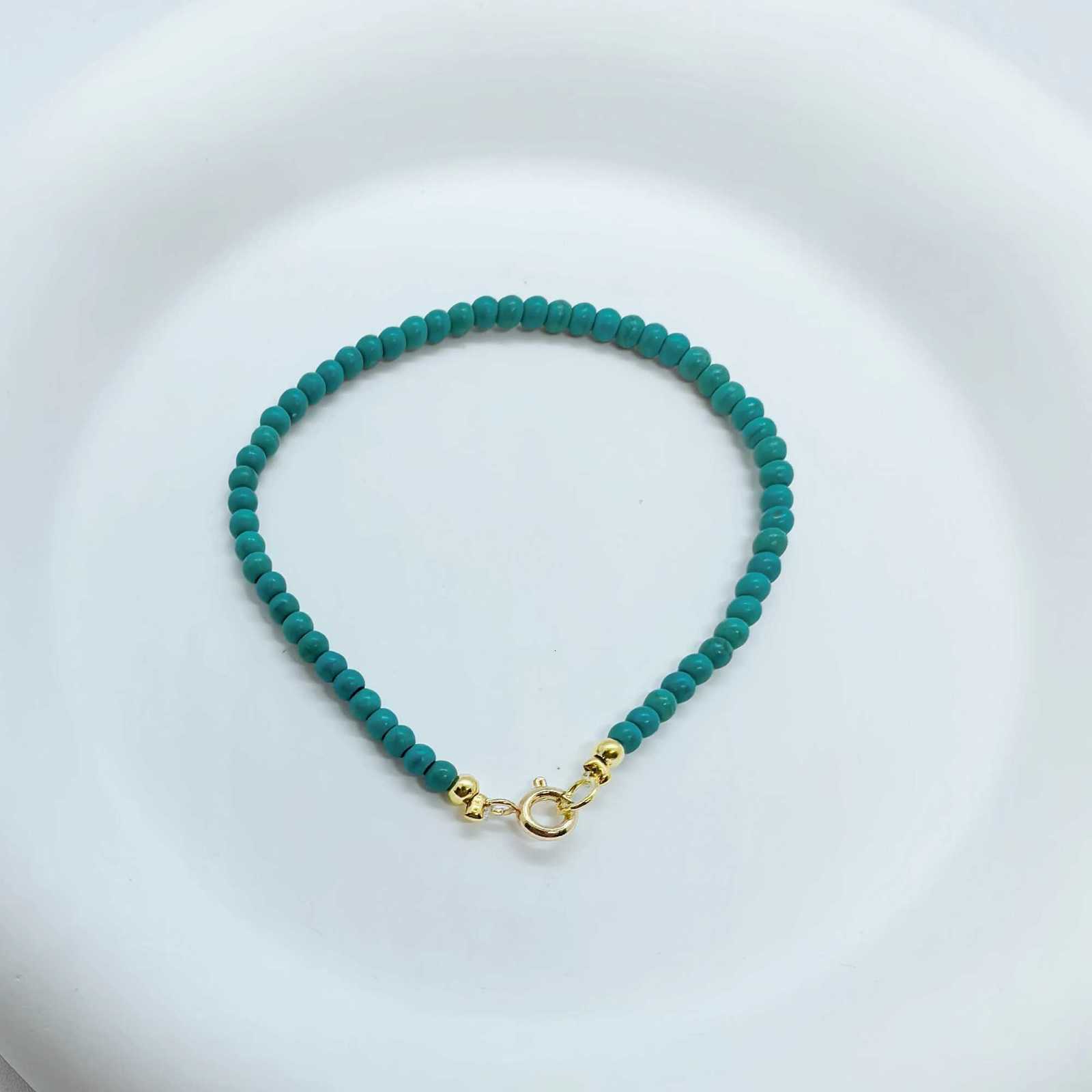 New Ultra Fine Turquoise Bracelet for Women Summer Beads Birthday Gift Vintage TurquoiseT251110
