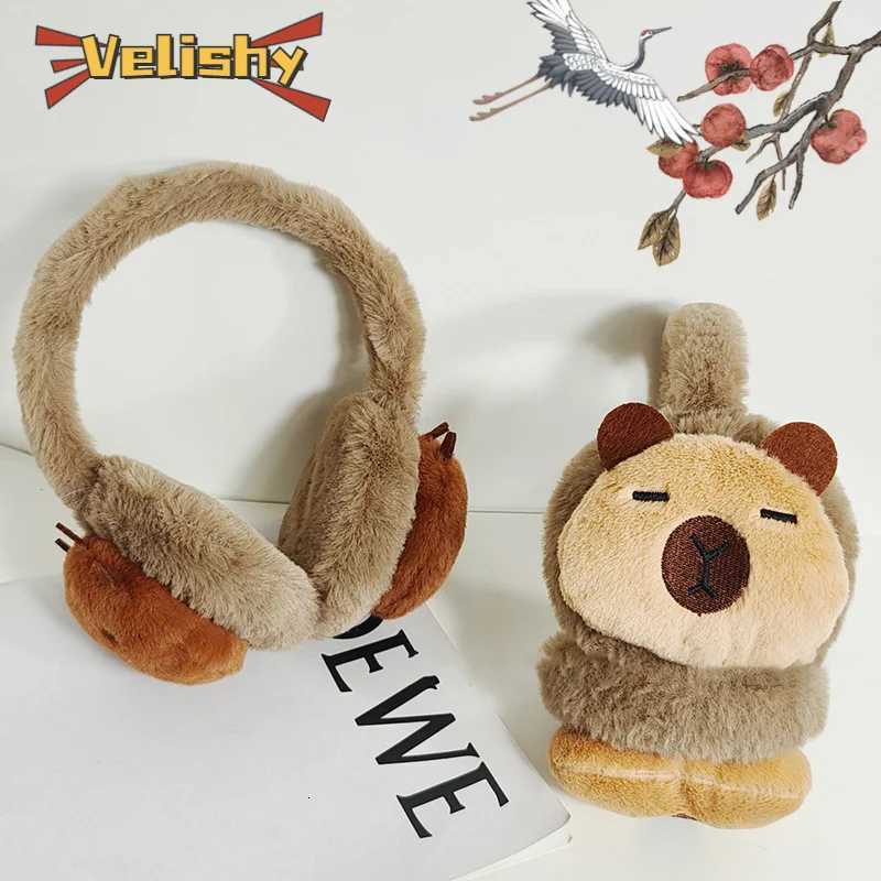 Cute Capybara Plush Warmer Earmuffs Earflap For Women Men Child Winter Warm Ear Cover Outdoor Cold Protection Cycling Ear-Muffs W251110