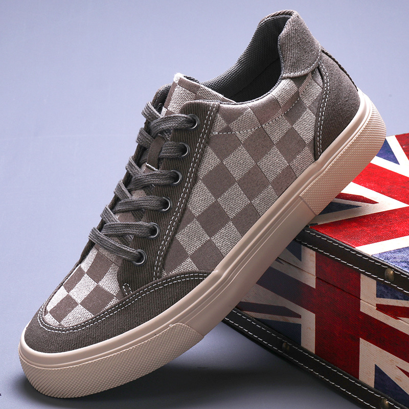 New men's breathable black canvas shoes sports casual board shoes 2025