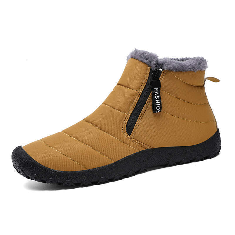 New Large Size Snow for Men Outdoor Thickened Warm Shoes with Zipper and Fleece Winter Men's Cotton Boots lightweight comfortable