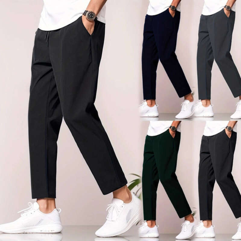New Casual Jogger Slim Fit Trousers Nine-Point Men's European And American Cross-Border Independent Station Business Slightly Tight Straight-Leg 