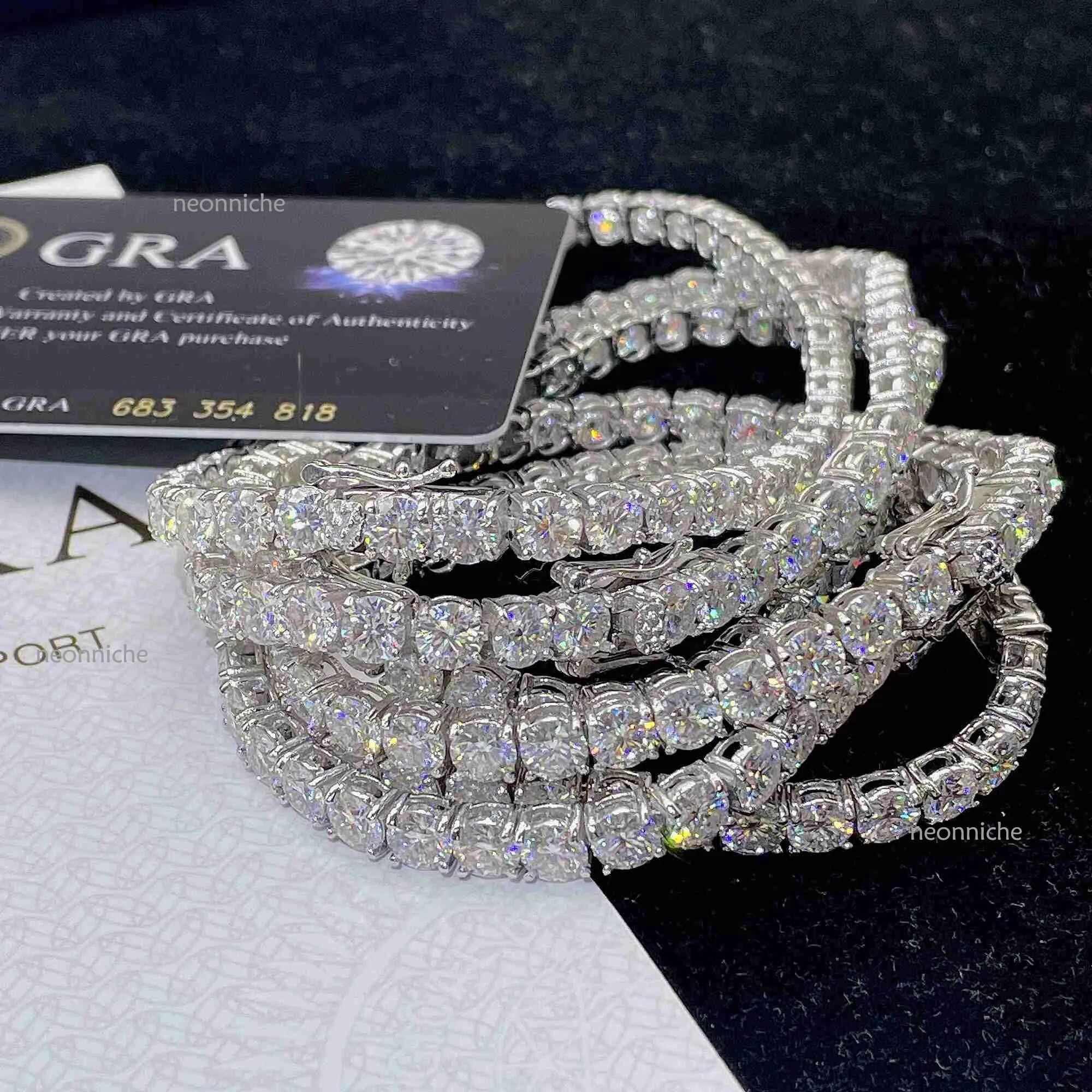 Pendant Hip Hop sier fashion Jewelry 5mm Bracelet Pass Dia Tester Vvs Moissanite Tennis Chain in Stock necklace necklaces for women