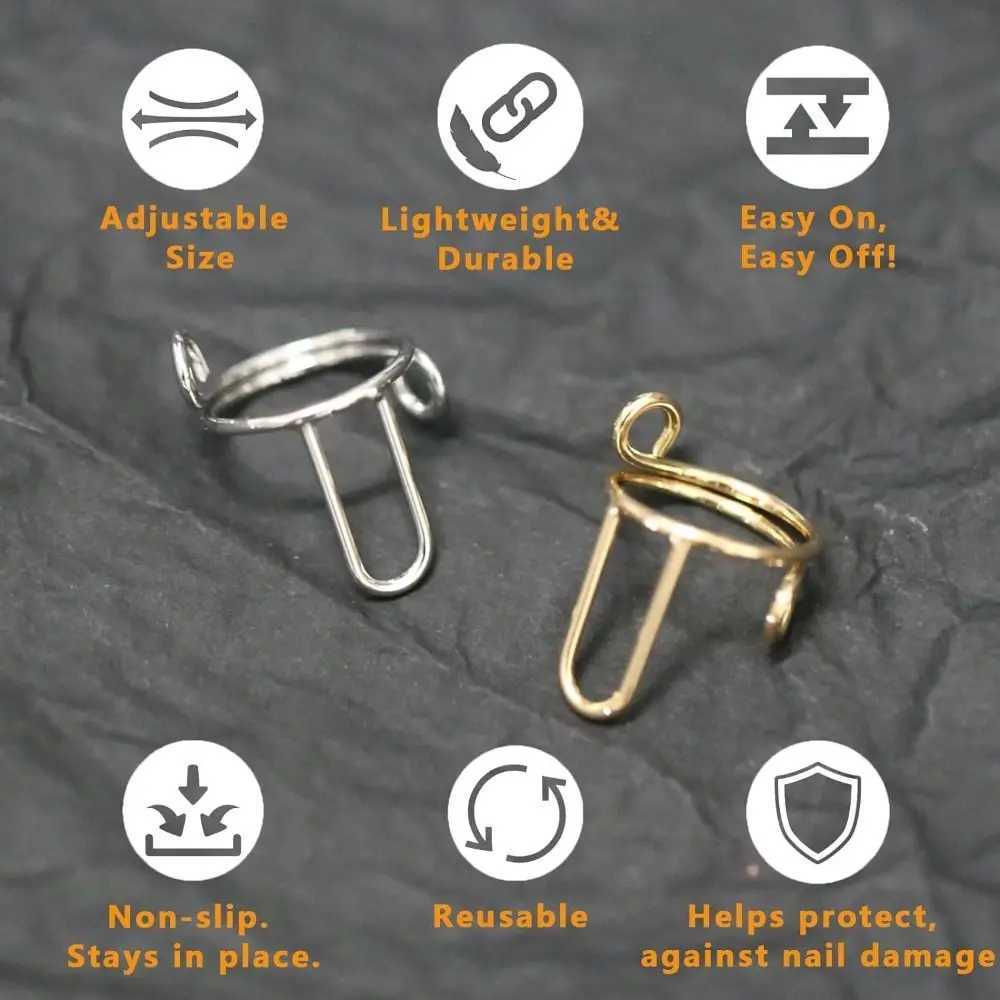 High quality reusable nail rings detachable shoulder nail rings golden nail rings easy-to-use phalanx rings nail art decorations W250410