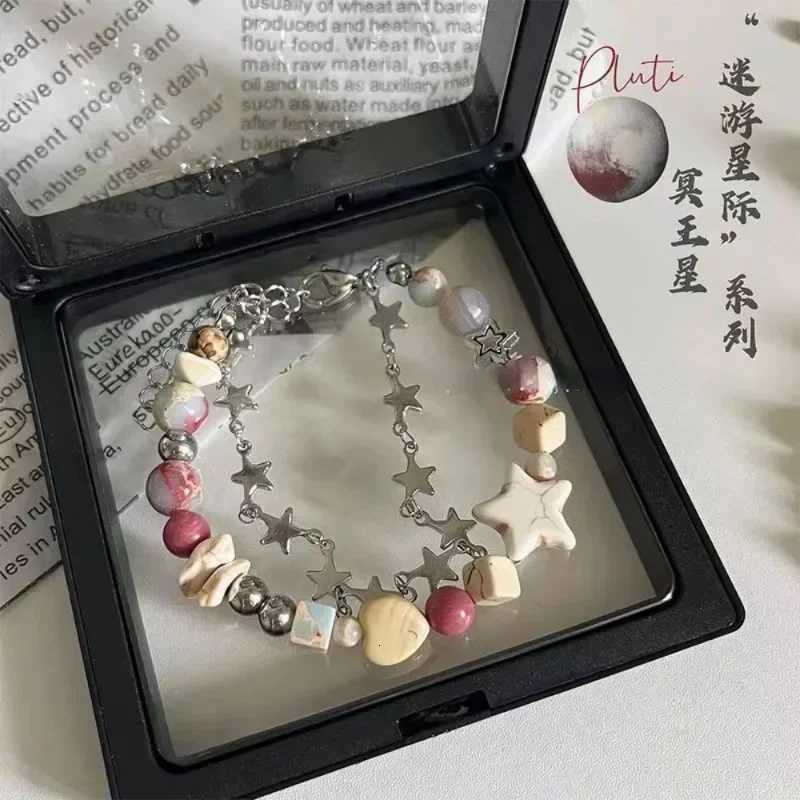 Crystal Star Pentagram Imitation Pearl Bracelet for Women Girl Vintage Aesthetic Charm Double Layer Chain Bracelet Jewelry GiftT251110