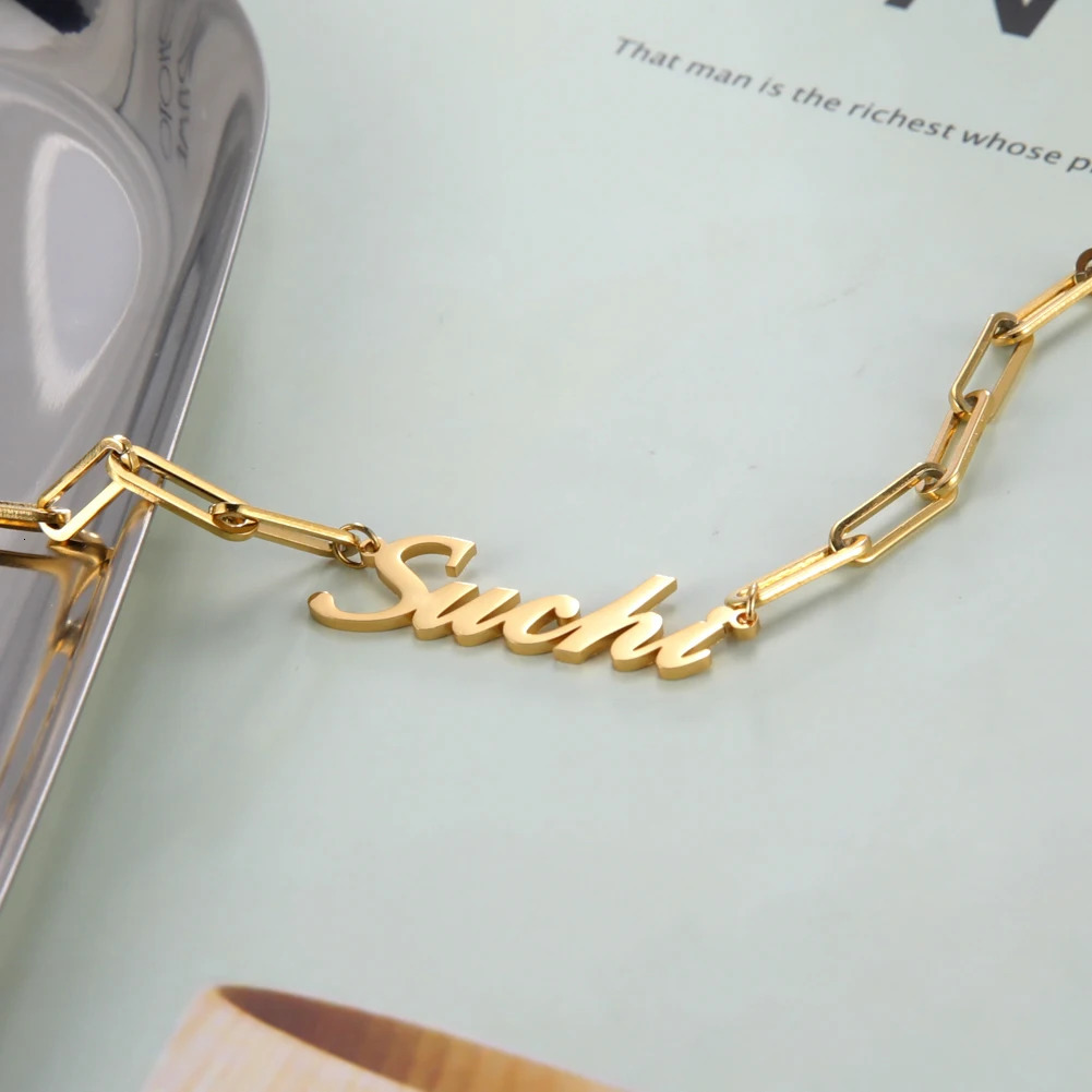 Sipuris Customized Name Bracelet Personalized Stainless Steel Rectangular Chain Letter Bracelet Unique Jewelry Family Gift 250408