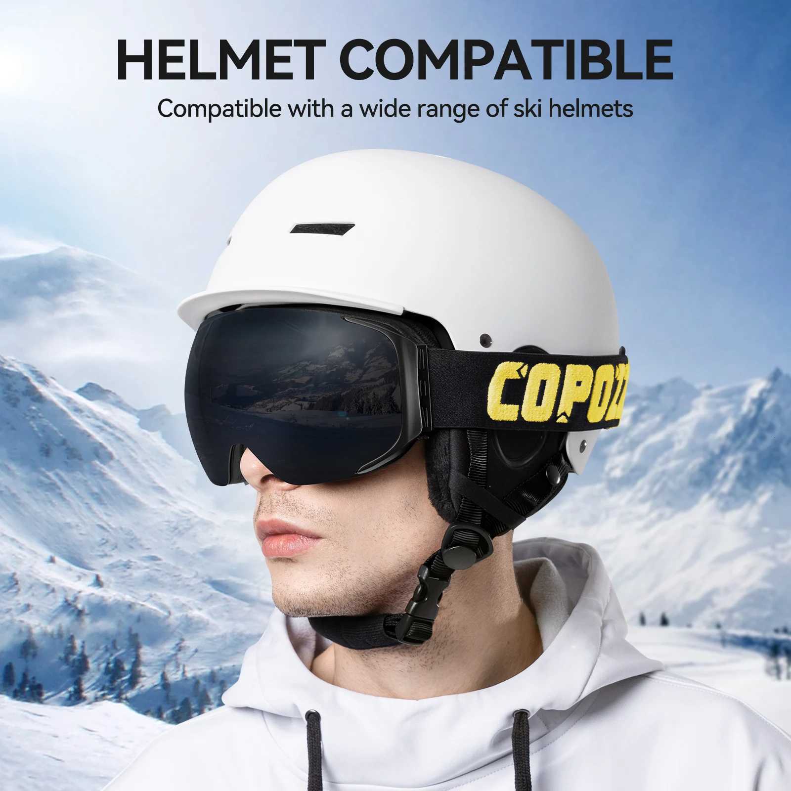 COPOZZ Ski GoggLEs Men Women UV400 PROtection Anti-Fog Ski Mask Outdoor Sport Snowboard Skiing Eyewear Adult K251110