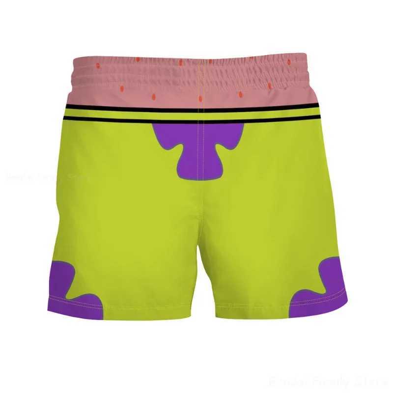 SquarePants Animated Short Film Personalized Childrens Boys Summer Shorts Casual Fitness Shorts Printed Beach Shorts X250410