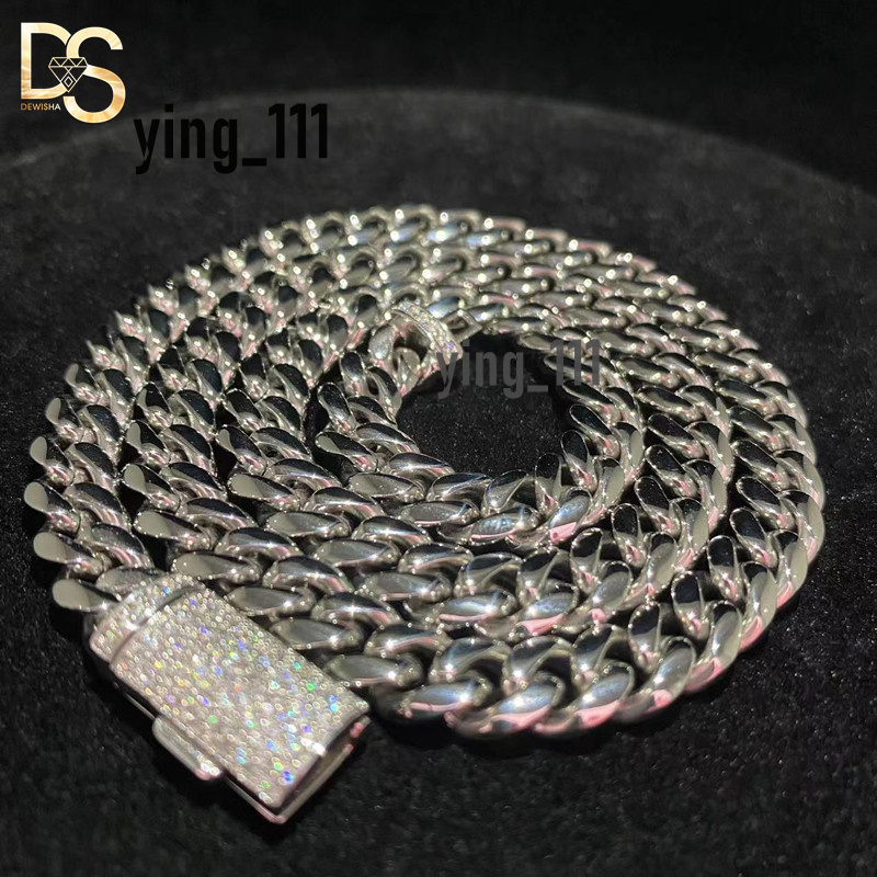 Hip Hop Fashion 8mm Width Rapper Stainless Wholesale Iced Out Cuban Link Chain for Men