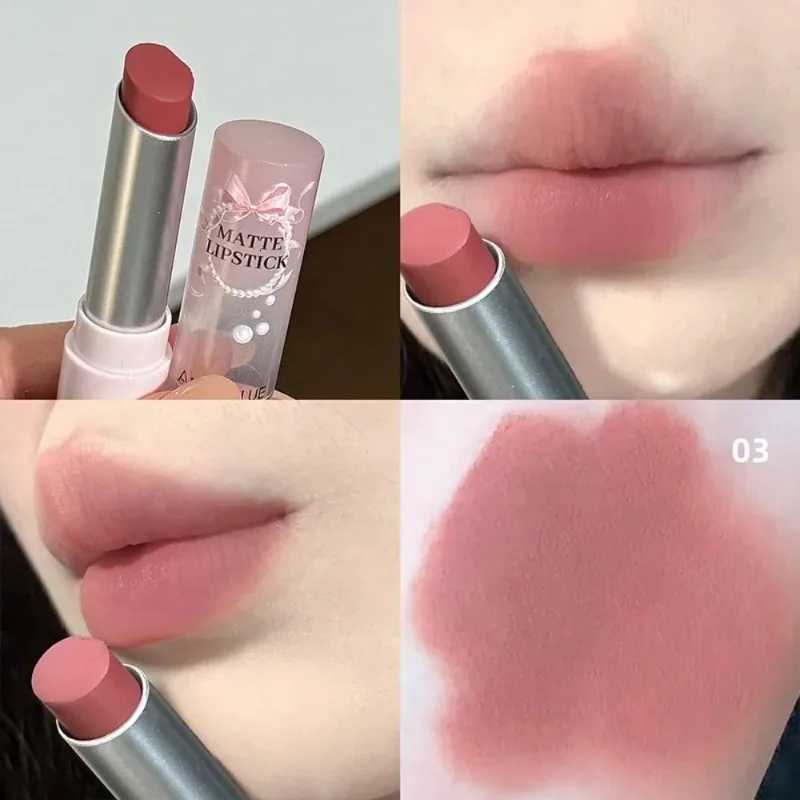 Velvet Matte Lipstick Cement Gray Brown Moisturizing Mousse Lipstick Long Lasting Nude Brown Lip Makeup Non-Drying Lip StainT251110