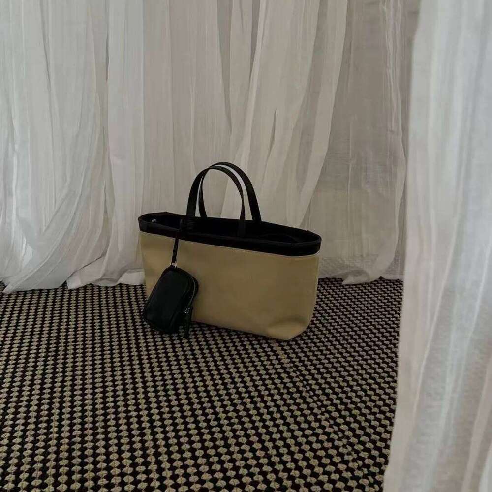 Canvas Splicing Head Layer Cowhide Tote New Niche Design Including Pendant Small Bag Casual Vintage Women's Handbag 251110