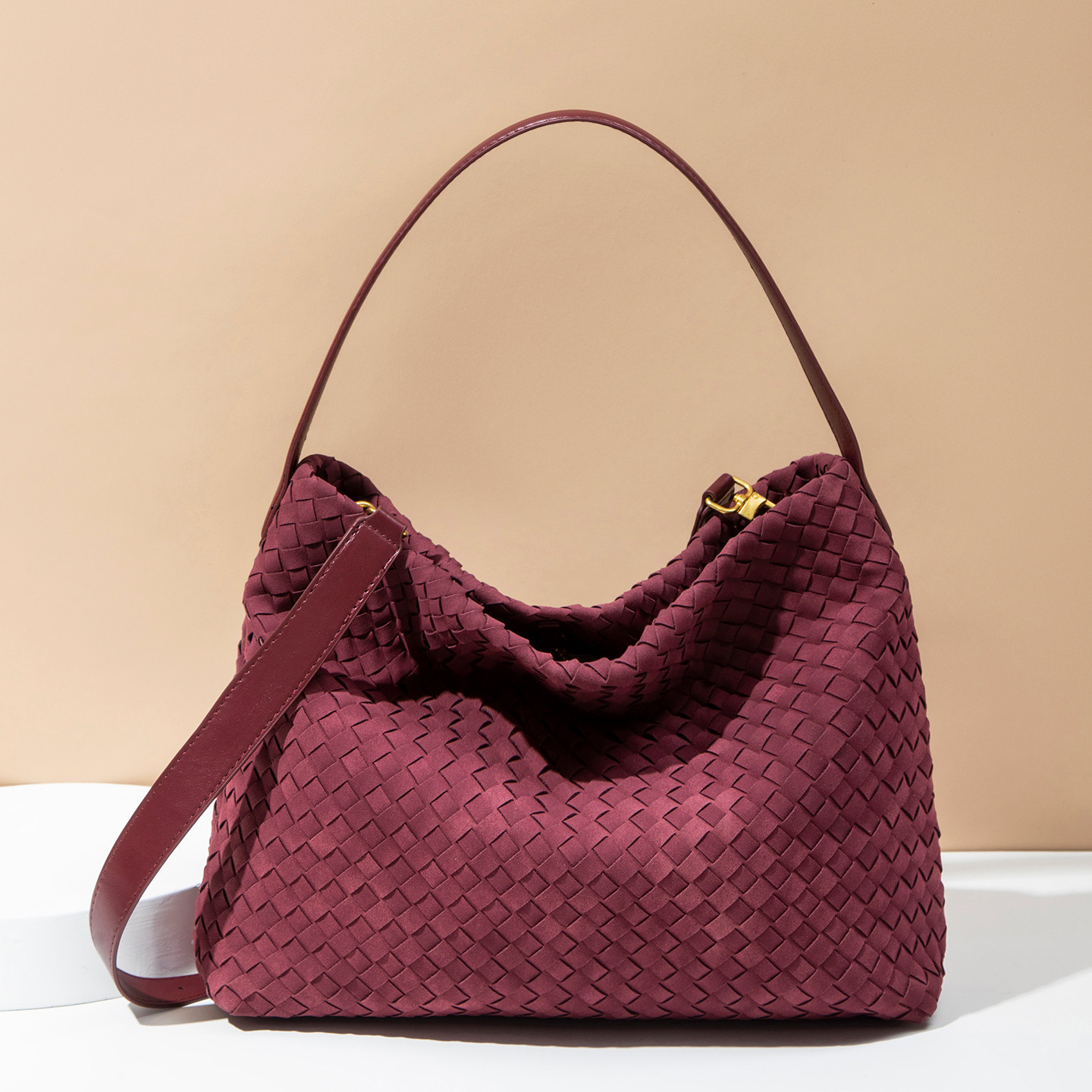 women's woven bag, bucket bag, fashion large capacity single shoulder crossbody tote bag, handbag