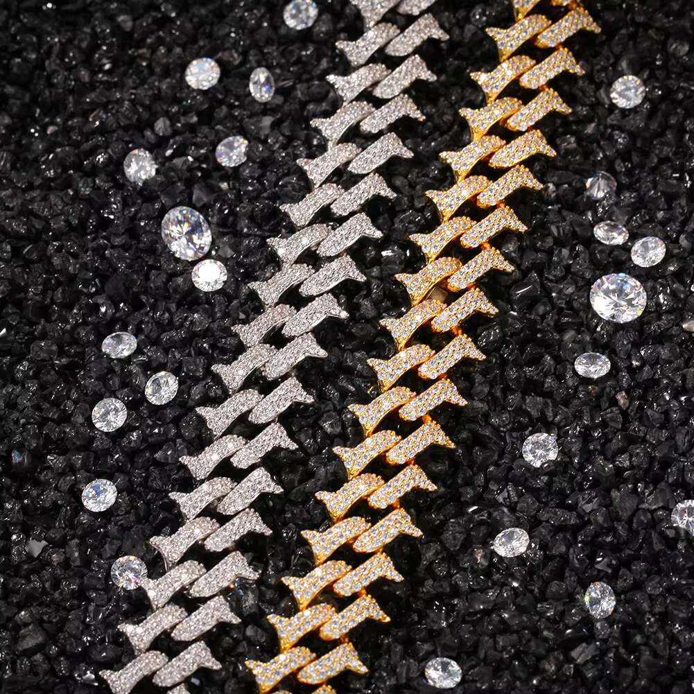 High Quality Hip Hop Moissanite Jewelry 6mm16-26inch 925 Sterling Silver VVS Iced Out Moissanite Cuban Chain Necklace for Men